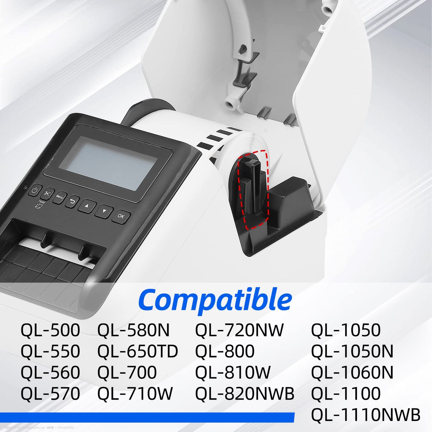 Brother DK-2251 compatible with QL series label printers including QL-700 QL-800 QL-810W QL-820NWB QL-1050