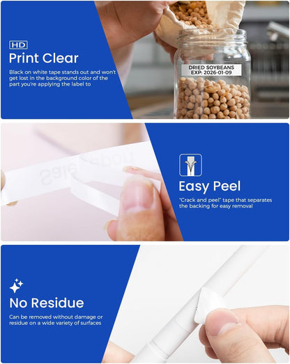 Clear and Professional Labels Made with Brother Compatible TZe-241 Tape.Easy Peel Label Tape for Quick Application and Clean Removal.