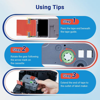 24mm 0.94 Red Label Tape TZe-451 Replace for Brother P Touch TZe TZ Label Maker Tape 1 Inch Laminated Compatible with Ptouch PT-D600 D610BT P700 P710BT Cube Plus, Black on Red