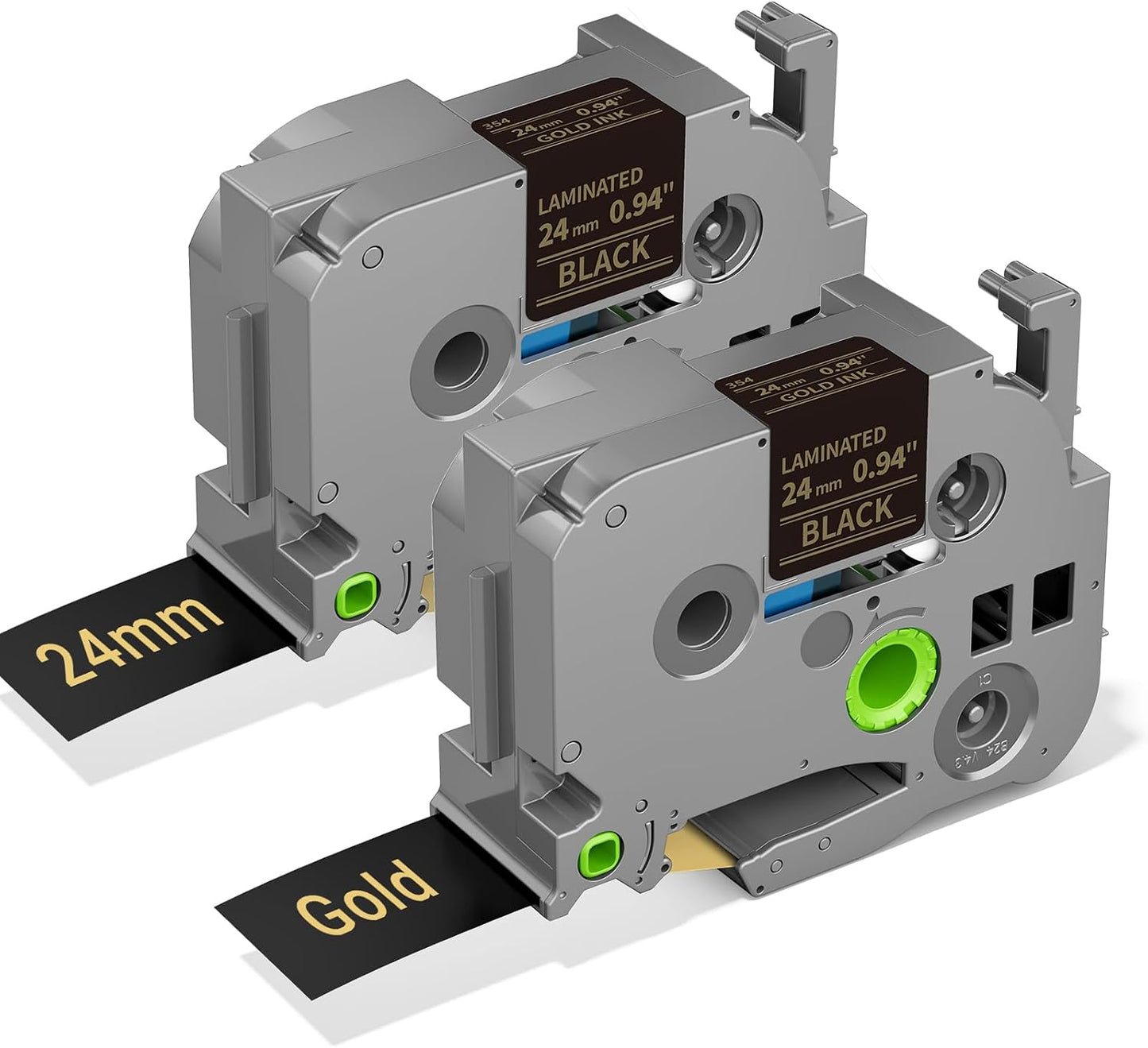 TZe-354 Replacement for Brother P Touch Label Tape Gold on Black 24mm 0.94 Compatible with Brother TZe TZ Tape 1 Inch Laminated TZe354 Work for PT-D600 P700 P910BT 2730