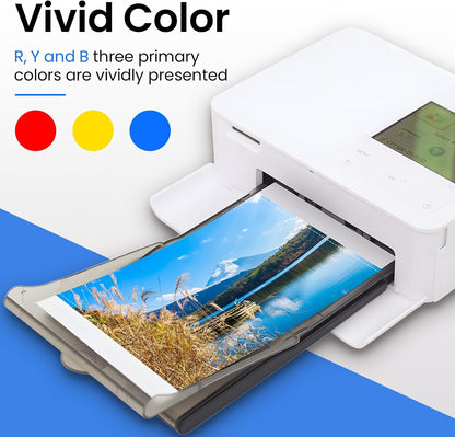 Compatible with Canon Selphy CP1500 RP-108 Color Ink Cartridge/Photo Paper RP-108IN 4" x 6" Glossy Photo Paper, for Selphy CP1500 CP1300 CP1200 CP1000 CP910, 2 Ink Cassette + 108 Photo Papers