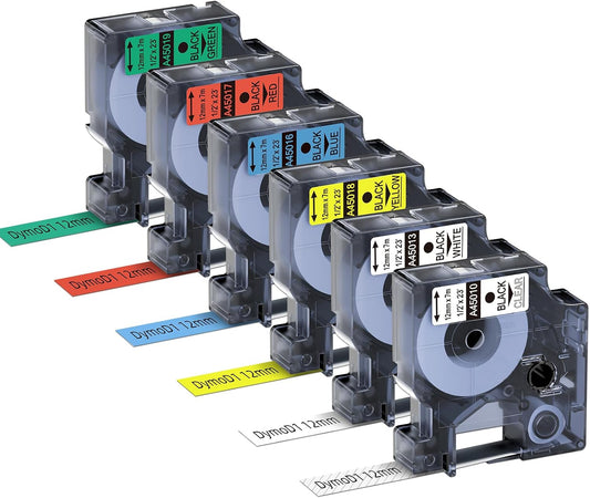 DYMO D1 Compatible Laminated Label Tape – Multiple Widths & Colors, for LabelManager Printers