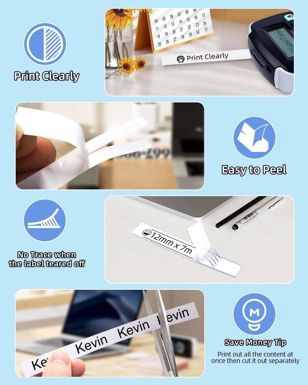 COLORTY DYMO D1 45013 Compatible Label Tape Multi Color Pack for LabelManager 160, 260D, 360D, LabelWriter 450duo