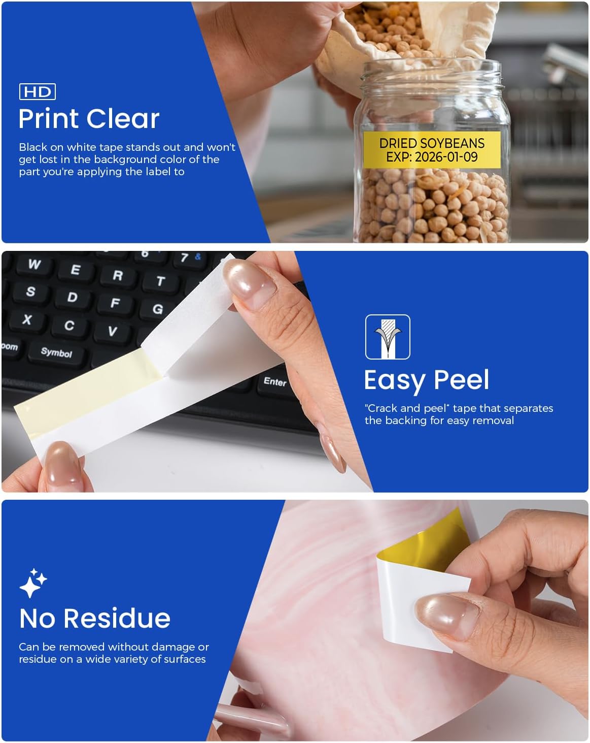 TZe-651 Replacement for Brother P Touch Label Tape 24mm Yellow Compatible with Brother Label Maker Tape 1 Inch TZe TZ 24mm 0.94 Laminated for Ptouch PT-D600 PT-D610BT PT-P710BT PT-P750W