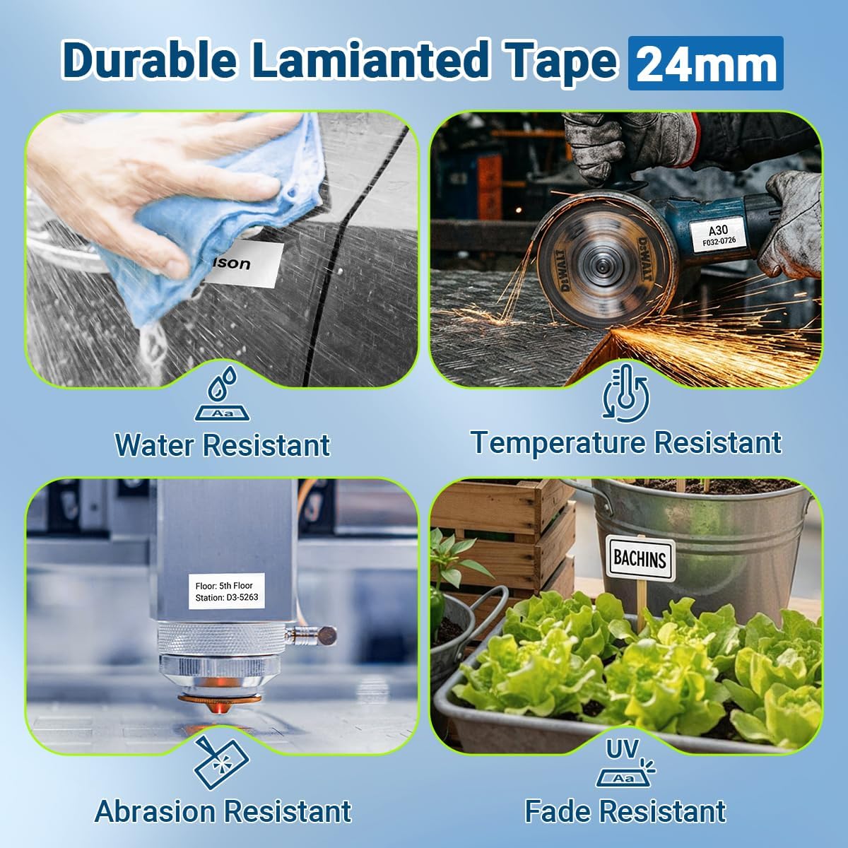 TZe-261 36mm Label Tape Replace for Brother P Touch TZ Tape 1-1/2" Compatible with Brother 36mm 1.4 Inch Laminated Tape TZe261 for PT-P910BT PT-P950NW PT-P900W PT-530 PT550, Black on White