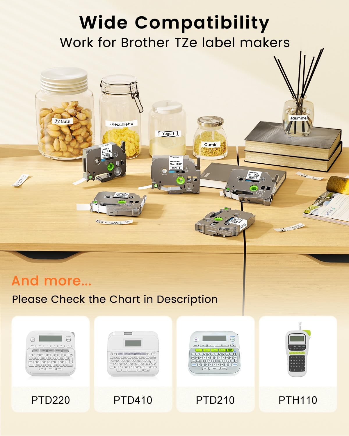 PT-D220 PT-D210 PT-H110 PT-D410 and More Compatible Label Makers