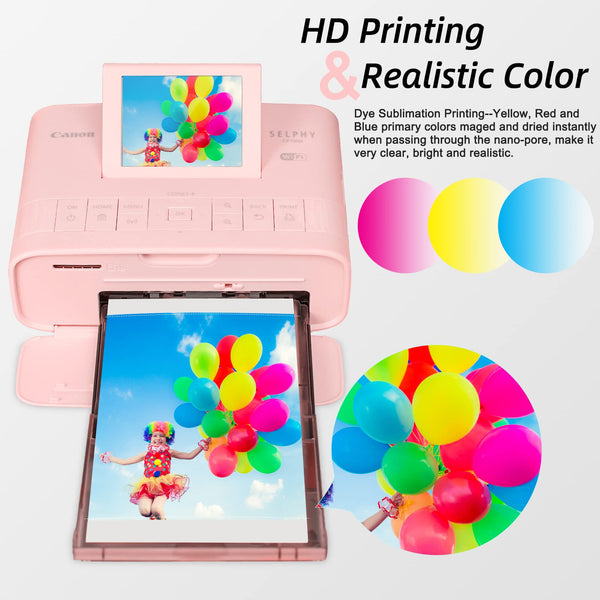 Canon SELPHY KP-108IN Compatible Ink & Paper Set for CP1500 CP1300, 108 Sheets 4x6" Photo Paper with 3 Color Ink Cartridge