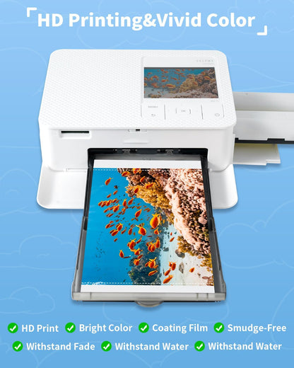 Compatible with Canon Selphy CP1500 RP-108 Color Ink Cartridge/Photo Paper RP-108IN 4" x 6" Glossy Photo Paper, for Selphy CP1500 CP1300 CP1200 CP1000 CP910, 2 Ink Cassette + 108 Photo Papers