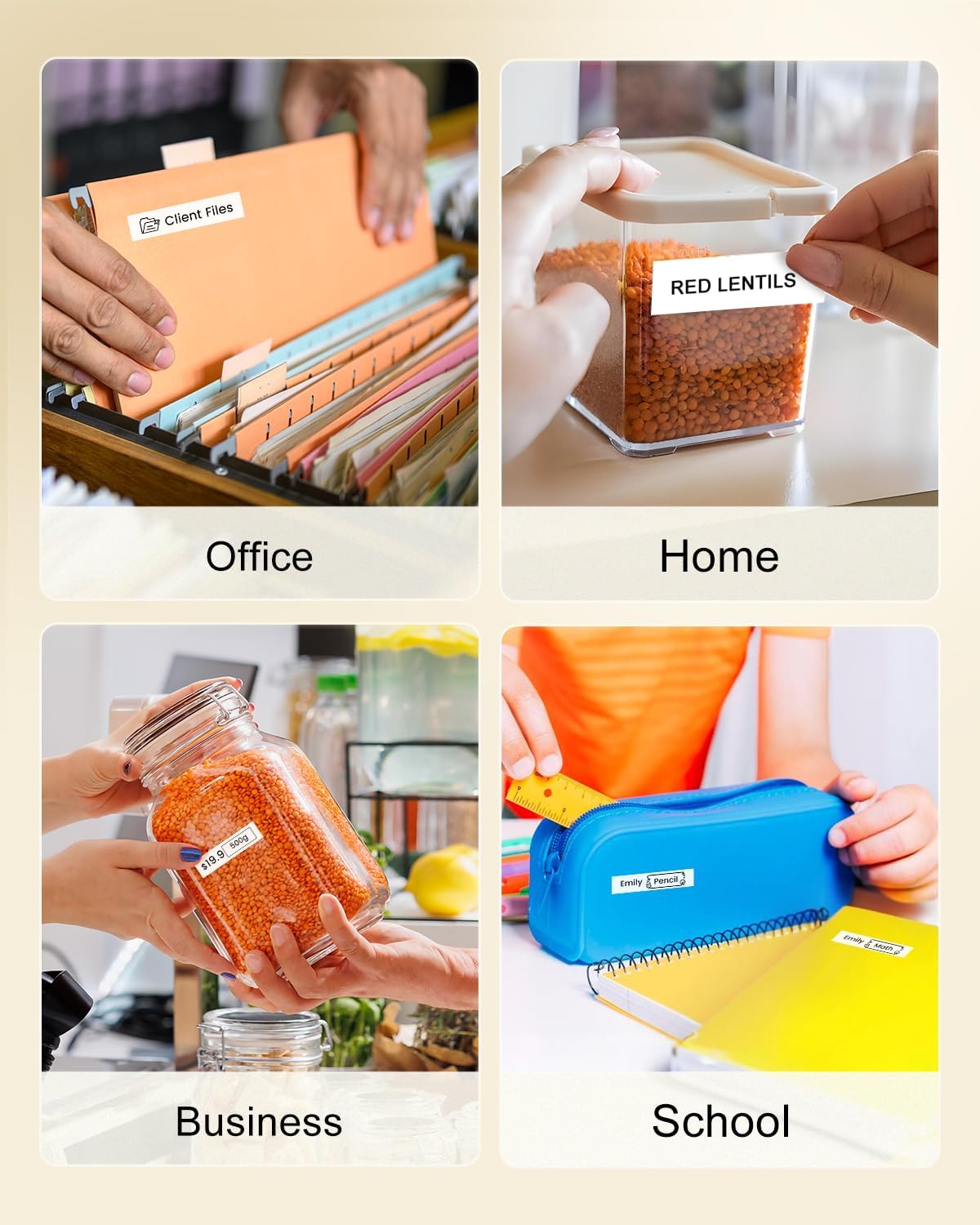 9mm Brother Compatible Label Tape for Home Office School and Business Use
