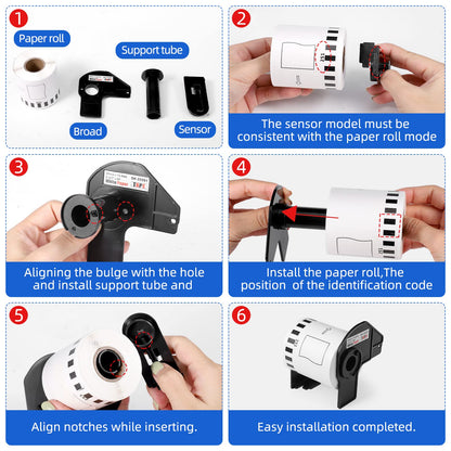 Brother DK-2251 label roll installation guide for QL series printers