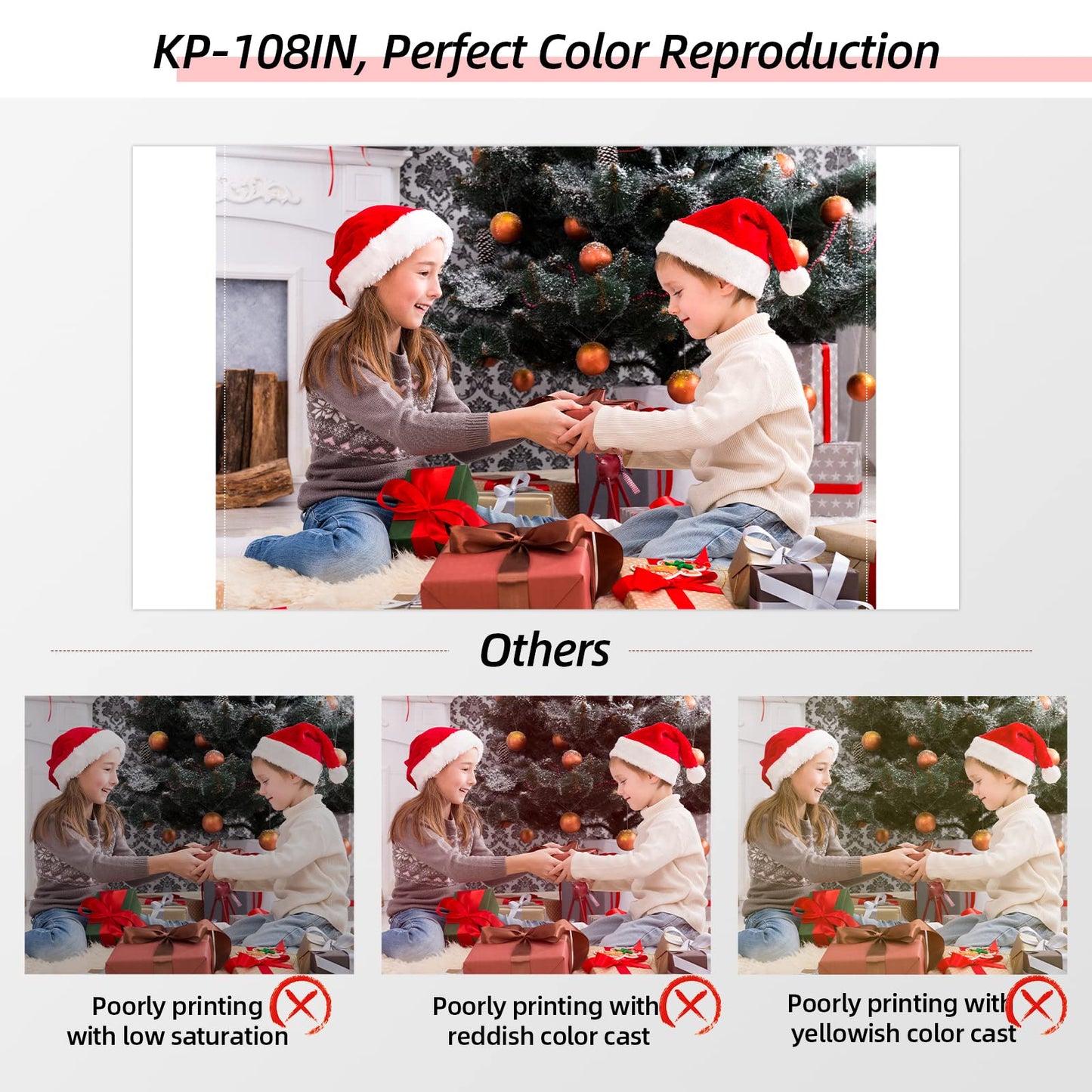 Canon SELPHY KP-108IN Compatible Ink & Paper Set for CP1500 CP1300, 108 Sheets 4x6" Photo Paper with 3 Color Ink Cartridge