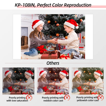 Canon SELPHY KP-108IN Compatible Ink & Paper Set for CP1500 CP1300, 108 Sheets 4x6" Photo Paper with 3 Color Ink Cartridge