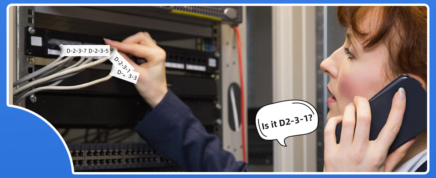 DYMO 18489 compatible industrial label tape for network cable identification