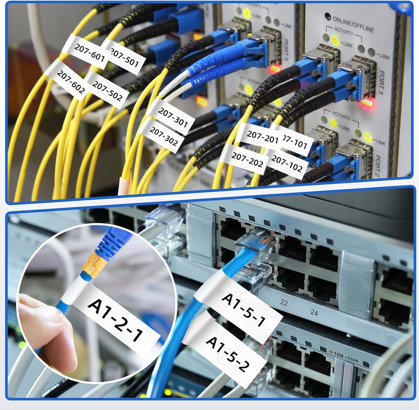 DYMO 18489 compatible industrial label tape for cable and equipment identification