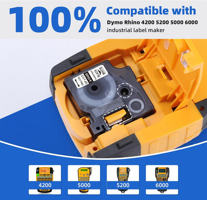 DYMO 18489 compatible label tape for Rhino 4200, 5000, 5200 and 6000 label makers